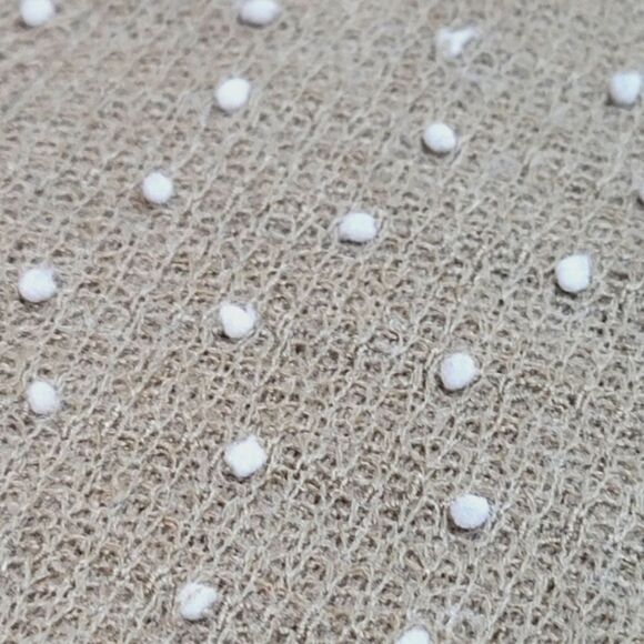 New In - "Mocha Swiss Dot" Puff Sleeved Polkadot Textured Textured Knit Dress - Picture 7 of 8